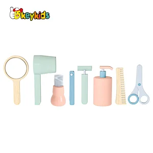 8PC pretend makeup toy set wooden hair salon toys for girls W10D736