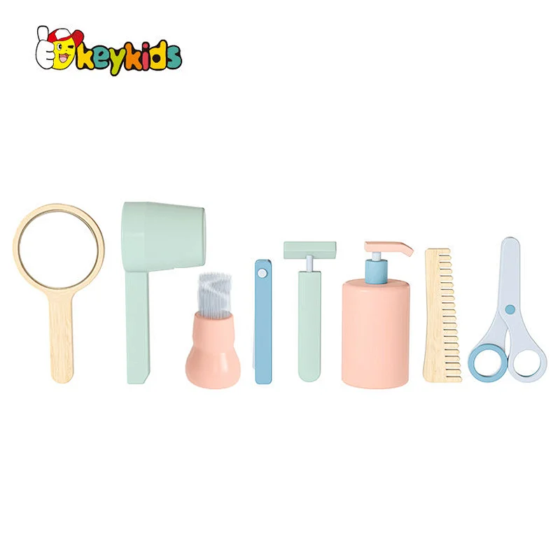 8PC pretend makeup toy set wooden hair salon toys for girls W10D736
