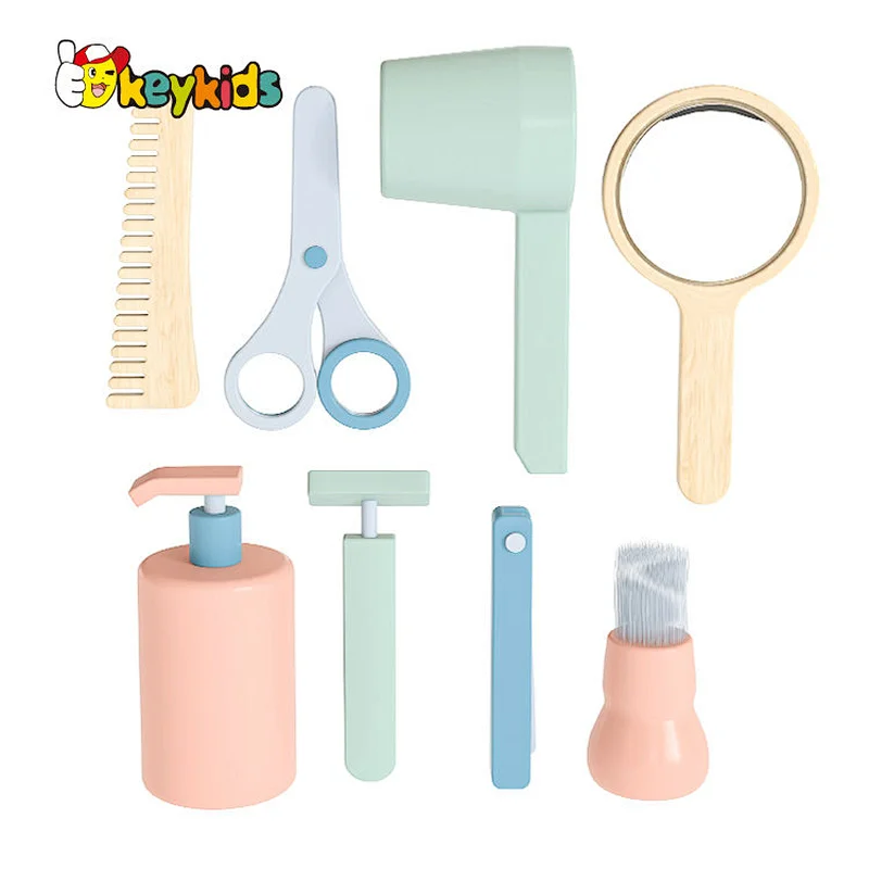 8PC pretend makeup toy set wooden hair salon toys for girls W10D736